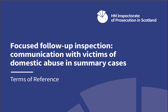 Front cover of Terms of Reference for focused follow-up inspection